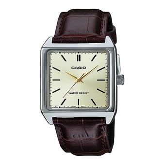 Casio Analog Jam Tangan Pria - Silver - Strap Kulit - MTP-V007L-9E  