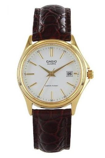 Casio Analog Jam Tangan Wanita - Cokelat - Strap Kulit - LTP-1183Q-7A  