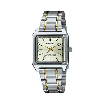 Casio Analog Jam Tangan Wanita - Gold Kombinasi - Strap Rantai - LTP-V007SG-9E  