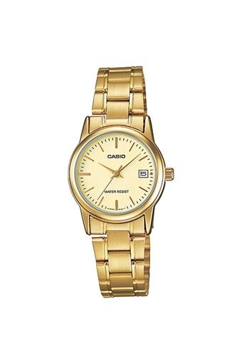 Casio Analog Jam Tangan Wanita - Gold - Strap Rantai - LTP-V002G-9A  