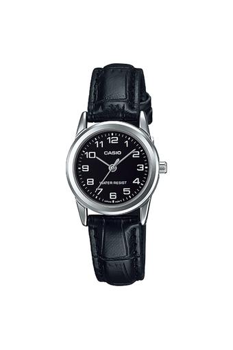 Casio Analog Jam Tangan Wanita - Hitam - Strap Kulit - LTP-V001L-1B  