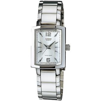 Casio Analog Jam Tangan Wanita - Putih - Strap Rantai - LTP-1233D-7A  