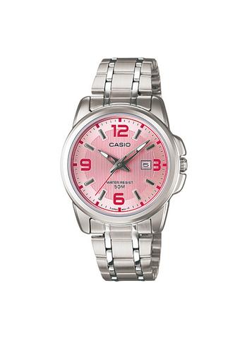 Casio Analog - Jam Tangan Wanita - Silver-Pink - Strap Stainless Steel - LTP-1314D-5AVDF  