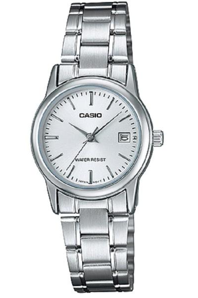 Casio Analog LTP-V002D-7AUDF Jam Tangan Wanita Strap Stainless Steel Band - Silver