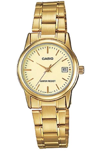 Casio Analog LTP-V002G-9AUDF Jam Tangan Wanita Strap Stainless Steel Band - Gold