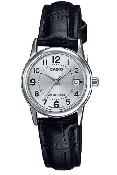 Casio Analog LTP-V002L-7BUDF Jam Tangan Wanita Genuine Leather Band - Hitam