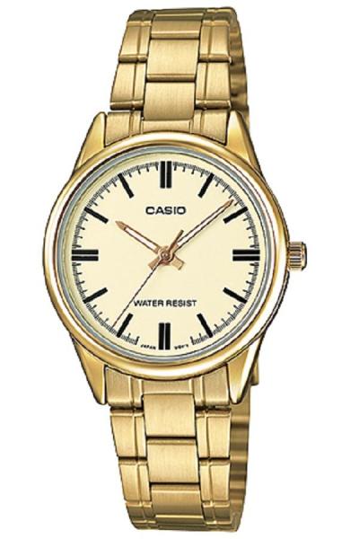 Casio Analog LTP-V005G-9AUDF Jam Tanagn Wanita Strap Stainless Steel Band - Gold