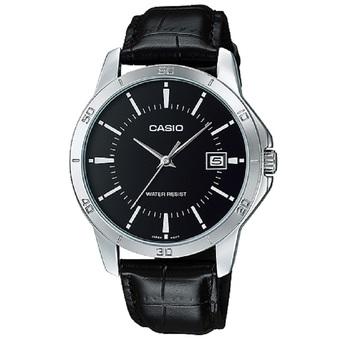 Casio Analog Watch - Jam Tangan Pria - Hitam - Strap Kulit - MTP-V004L-1AUDF  