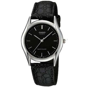 Casio Analog Watch - Jam Tangan Unisex - Hitam - Strap Genuine Leather - MTP-1094E-1ADF  