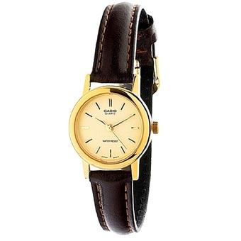 Casio Analog Watch Jam Tangan Wanita - Cokelat - Leather Strap - LTP-1095Q-9A  