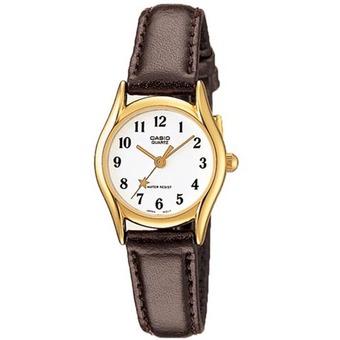 Casio Analog Watch Jam Tangan Wanita - Cokelat Tua - Strap Kulit - LTP-1094Q-7B4  