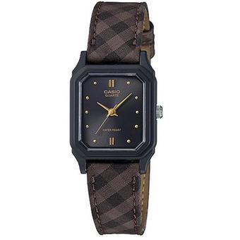 Casio Analog Watch Jam Tangan Wanita - Hitam Cokelat - Cloth Band - Petite Size - LQ-LB-1ADF  