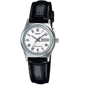 Casio Analog Watch Jam Tangan Wanita - Hitam - Genuine Leather Band - LTP-V006L-7BUDF  