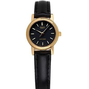 Casio Analog Watch Jam Tangan Wanita - Hitam - Leather Strap - LTP-1095Q-1A  