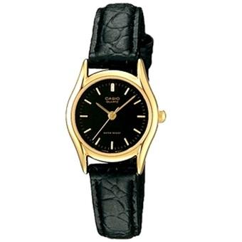 Casio Analog Watch - Jam Tangan Wanita - Hitam - Strap Genuine Leather - LTP-1094Q-1ARDF  