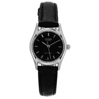 Casio Analog Watch - Jam Tangan Wanita - Hitam - Strap Leather - LTP-1094E-1ARDF  