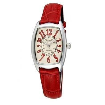 Casio Analog Watch - Jam Tangan Wanita - Merah - Strap Leather - LTP-1208E-9B2DF  