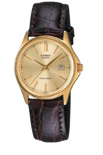 Casio Analog Watch - LTP-1183Q-9ADF - Jam tangan wanita - Leather Band - Cokelat Gold