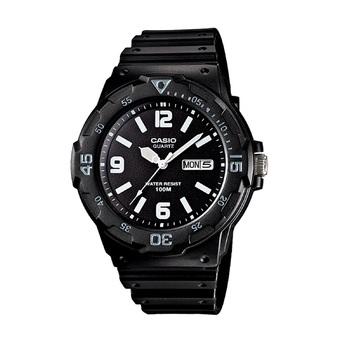 Casio Analog Watch MRW-200H-1B2VDF - Jam Tangan Pria - Hitam - Rubber  