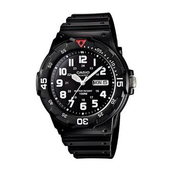 Casio Analog Watch MRW-200H-1BVDF - Jam Tangan Pria - Hitam - Rubber  