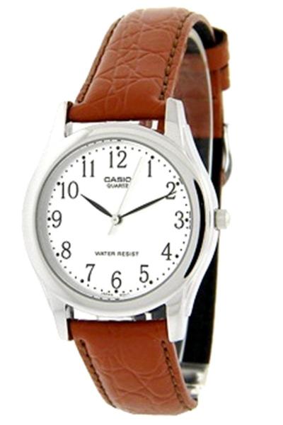 Casio Analog Watch MTP-1093E-7BDF Jam Tangan Unisex Genuine Leather Band - Cokelat