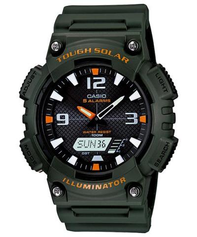 Casio Aq-s810w-3av Jam Tangan Pria Strap Rubber 45mm - Hitam