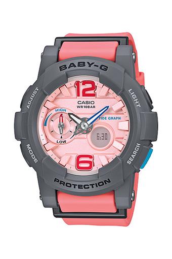 Casio Baby-G Women's Grey Pink Resin Strap Watch BGA-180-4B2  