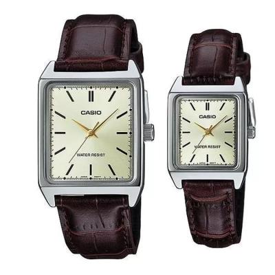 Casio - CSCP-V007L-9EUDF - Jam Tangan Couple - Strap Leather - Silver