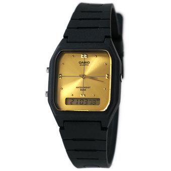 Casio Combination Jam Tangan Pria - Hitam-Gold - Resin - AW-48HE-9AVUDF  