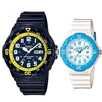 Casio Couple Watch Jam Tangan Couple - Biru - Strap Karet - Sporty Couple -MRW200HC-2BV  