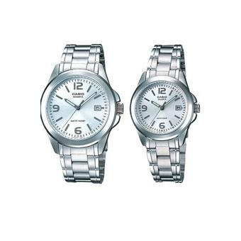 Casio Couple Watch Jam Tangan Couple - Silver - Strap Stainless Steel - 1215A-7A  