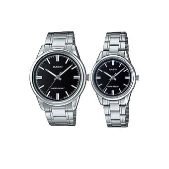 Casio Couple Watch Jam Tangan Couple - Silver - Strap Stainless Steel - V005D-1AUDF  