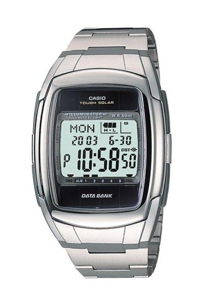 Casio Data Bank DB-E30D-1AV-Jam Tangan Unisex Strap Stainless Steel - Silver