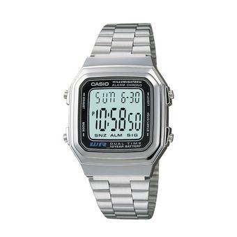 Casio Digital A178WA-1ADF Women's Watch - Silver  