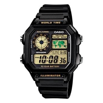 Casio Digital AE-1200WH-1BVDF - Jam Tangan Pria - Hitam - Resin  