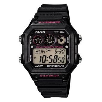 Casio Digital AE-1300WH-1A2V Men's Watch - Black/Pink  