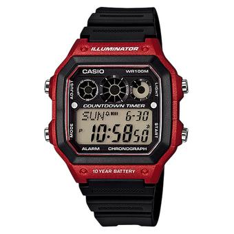 Casio Digital AE-1300WH-4AV Men's Watch - Black/Red  