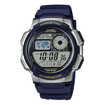 Casio Digital Jam Tangan Pria - Biru - Strap Karet - AE-1000W-2A  