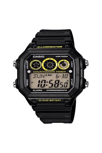 Casio Digital Jam Tangan Pria - Hitam - Strap Karet - AE-1300WH-1A  