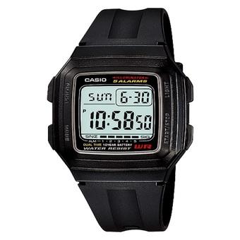 Casio Digital Jam Tangan Pria - Hitam - Strap Karet - F-201WA-1A  