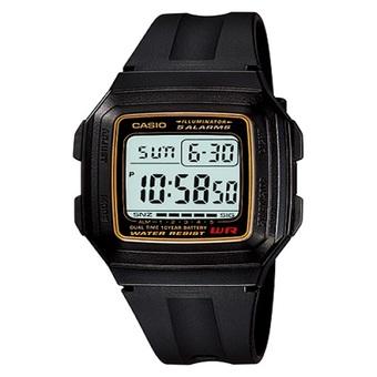 Casio Digital Jam Tangan Pria - Hitam - Strap Karet - F-201WA-9A  