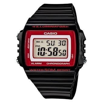 Casio Digital Jam Tangan Pria - Hitam - Strap Karet - W-215H-1A2  