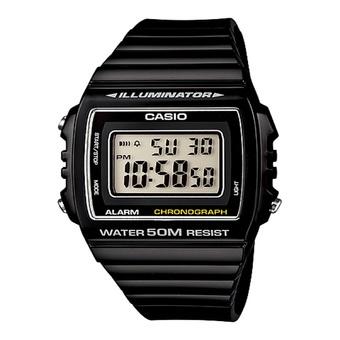 Casio Digital Jam Tangan Pria - Hitam - Strap Karet - W-215H-1A  