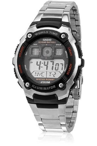 Casio Digital Jam Tangan Pria - Hitam - Strap Stainless Steel - AE-2000WD-1A  