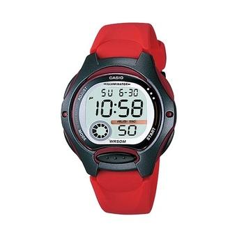 Casio Digital - Jam Tangan Wanita - LW-200-4AV- Merah - Stainless Steel Band  