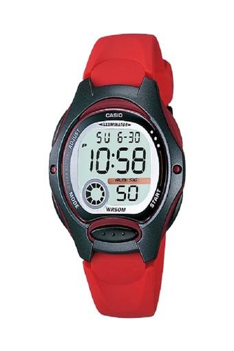 Casio Digital Jam Tangan Wanita - Merah - Strap Karet - LW-200-4A  