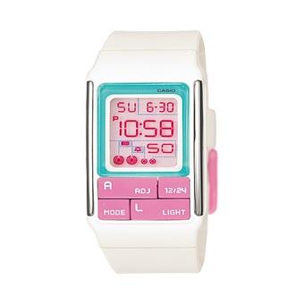 Casio Digital Jam Tangan Wanita - Putih - Strap Karet - LDF-51-7C  