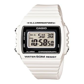 Casio Digital Jam Tangan Wanita - Putih - Strap Karet - W-215H-7A  