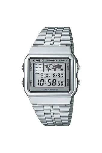 Casio Digital Jam Tangan Wanita - Silver - Strap Rantai - A-500WA-7D  