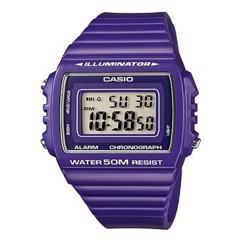 Casio Digital Jam Tangan Wanita - Ungu - Strap Karet - W-215H-6A  